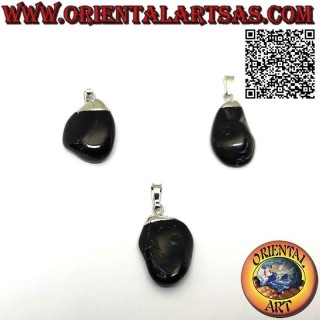 Colgante Turmalina Negra Natural Rodada | Hipoalergénico