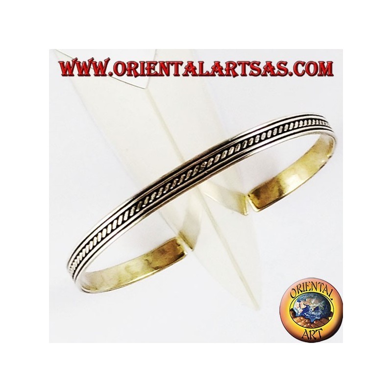 Silver bracelet rigid with transverse inserts into the rails