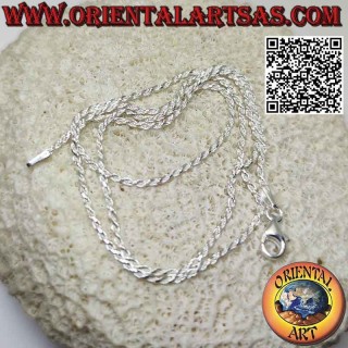 Halskette aus 925 ‰ Silber, rundes spiralförmiges "gedrehtes" Diamantglied (Dicke 1,2 mm)