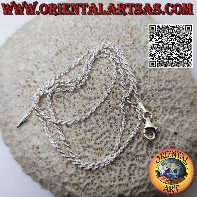 Collier chaîne en argent 925‰, lien "torsadé" en diamant rond hélicoïdal (épaisseur 1,2 mm)