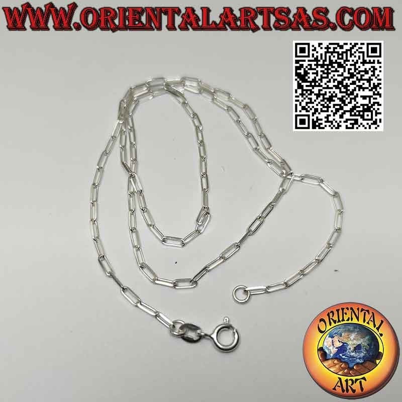 925 ‰ silver chain necklace, with 2 x 5 mm square rings
