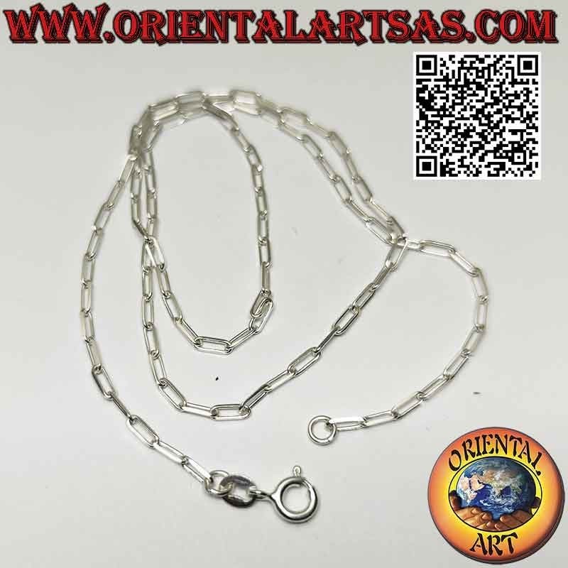 925 ‰ silver chain necklace, with 2 x 5 mm square rings