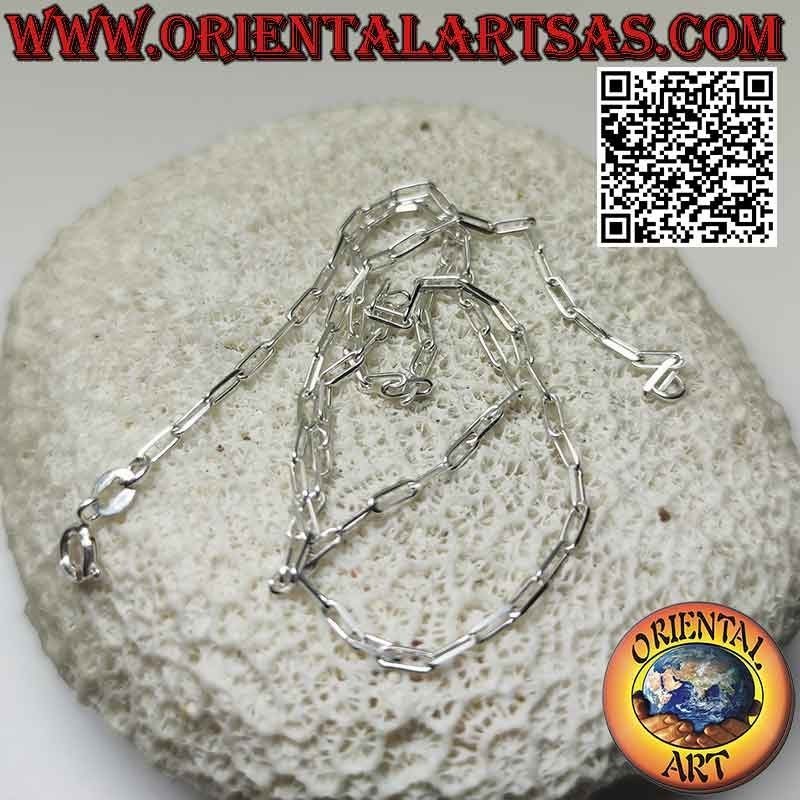 Collar de cadena de plata 925 ‰, con anillos cuadrados de 2 x 5 mm
