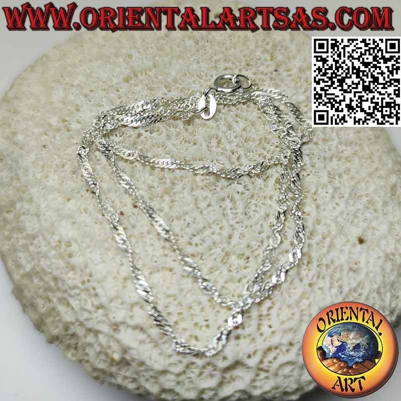 "Singapore" link chain necklace in 925 ‰ silver (thickness 2 mm)