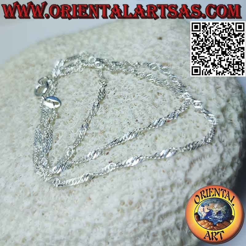 Collier chaîne à maillons "Singapour" en argent 925‰ (épaisseur 2 mm)