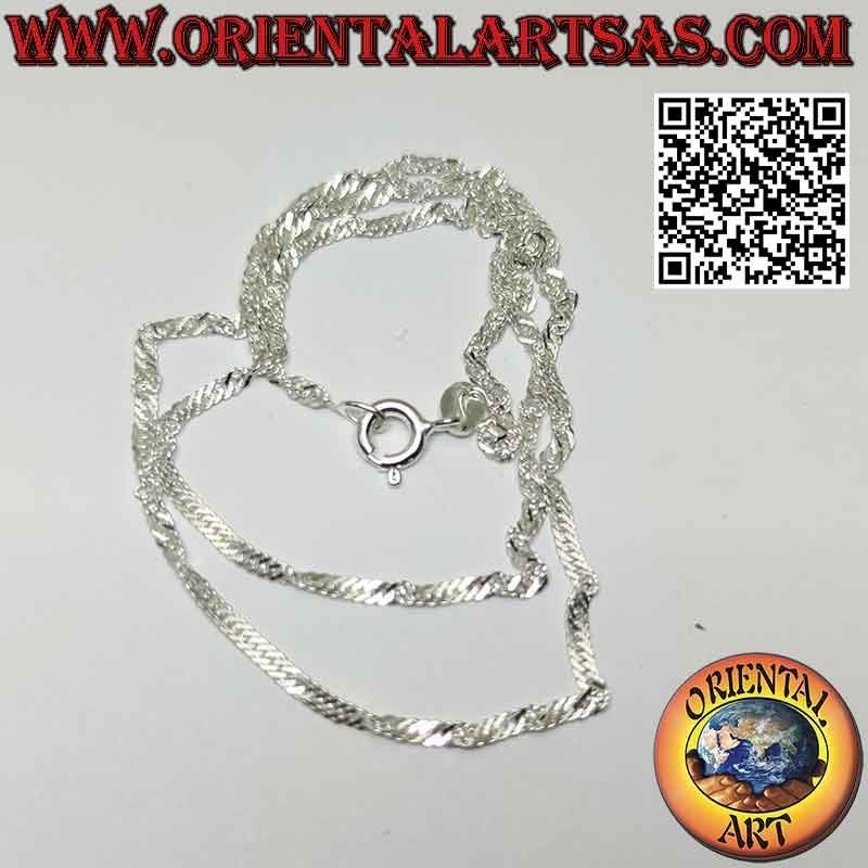 Collana catenina in argento 925 ‰, a maglia "singapore" (spessore 2 mm)