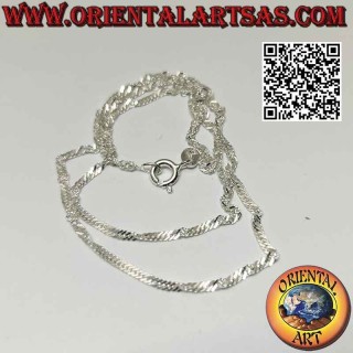 Collana catenina in argento 925 ‰, a maglia "singapore" (spessore 2 mm)