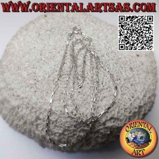 Collar de cadena de plata 925 ‰, con anillos cuadrados de 0,8 x 2 mm