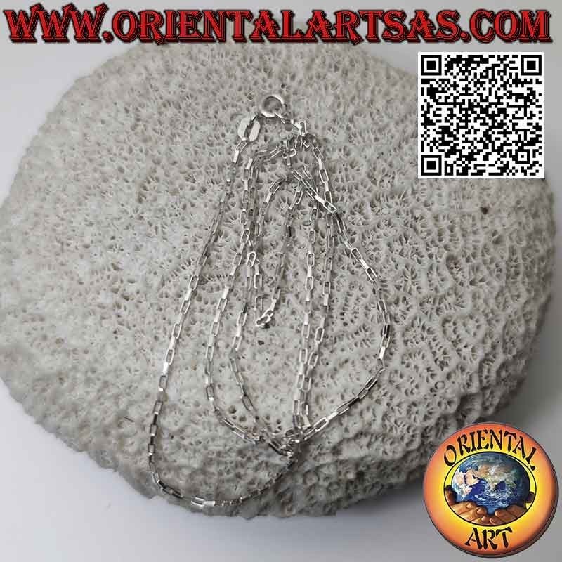 Halskette aus 925 ‰ Silber, mit quadratischen Ringen von 0,8 x 2 mm