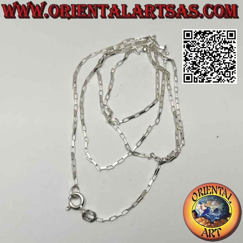 925 ‰ silver chain necklace, with 0.8 x 2 mm square rings