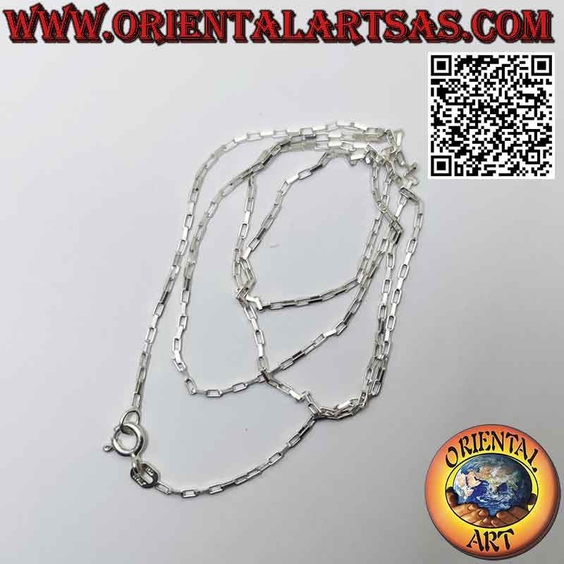Collana catenina in argento 925 ‰, ad anelli squadrati da 0.8 x 2 mm