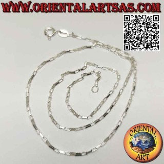 925 ‰ silver chain necklace, with 1 x 3 mm square rings