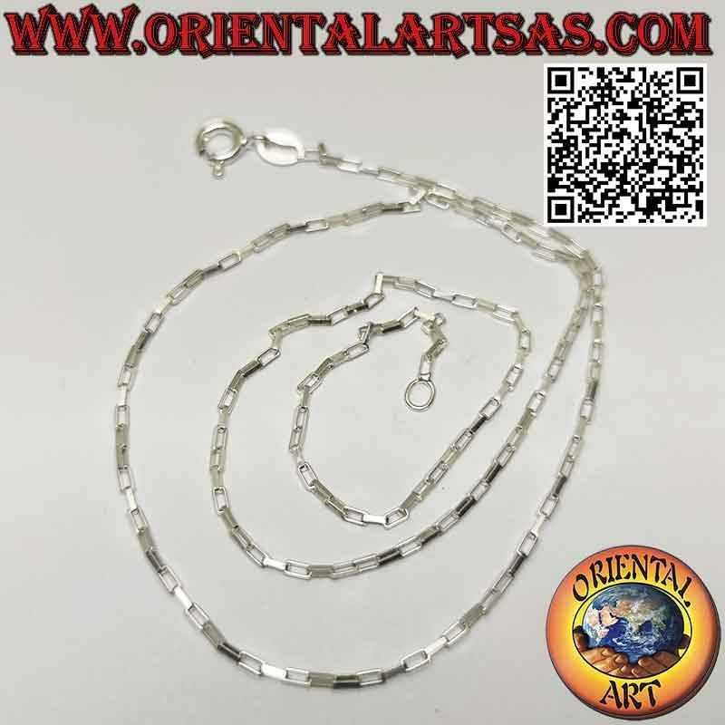 925 ‰ silver chain necklace, with 1 x 3 mm square rings
