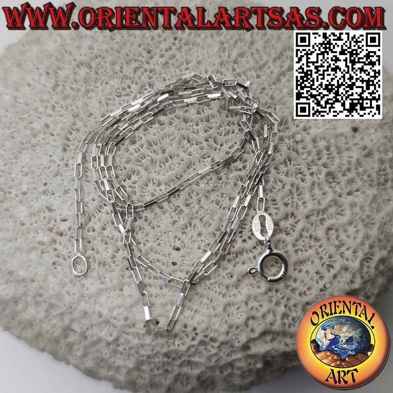 925 ‰ silver chain necklace, with 1 x 3 mm square rings