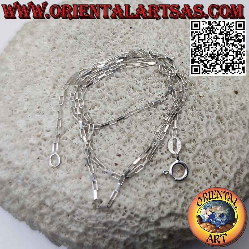 Collier chaîne en argent 925 ‰, avec anneaux carrés 1 x 3 mm