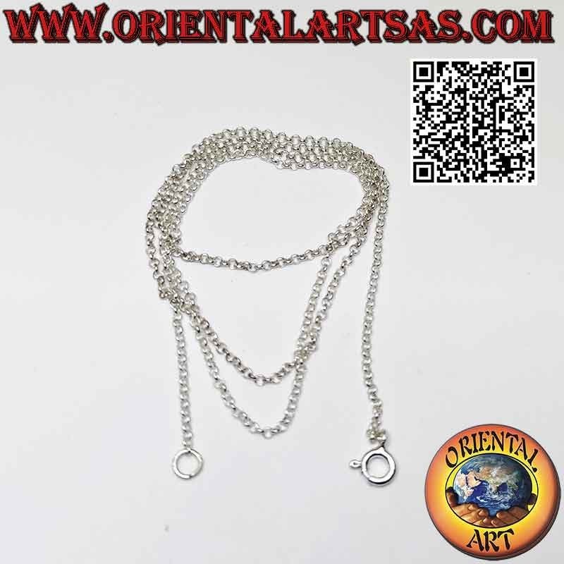 Collier chaîne en argent 925‰ avec petits anneaux ronds (1 mm d'épaisseur)