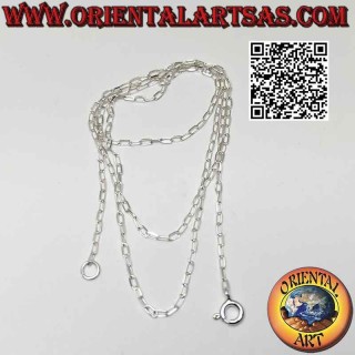 Collar de cadena de plata 925 ‰, con anillos cuadrados de 0,5 x 2 mm