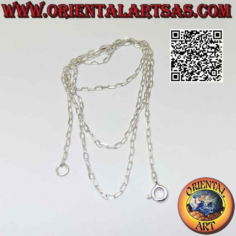 Collar de cadena de plata 925 ‰, con anillos cuadrados de 0,5 x 2 mm