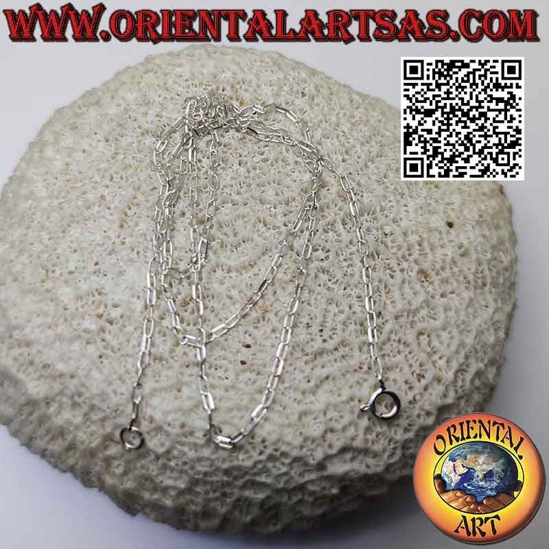 Collar de cadena de plata 925 ‰, con anillos cuadrados de 0,5 x 2 mm
