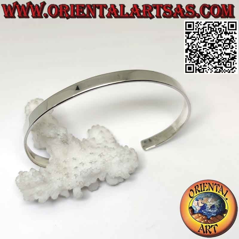 Pulsera rígida de plata 925‰ lisa y plana (5 mm de ancho)