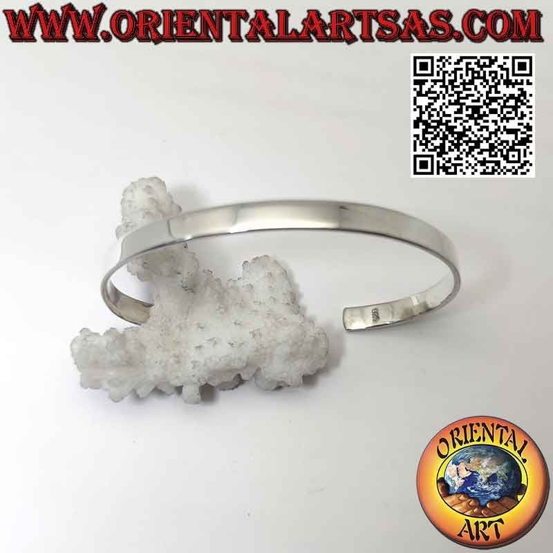Bracelet rigide lisse et plat en argent 925‰ (largeur 5 mm)