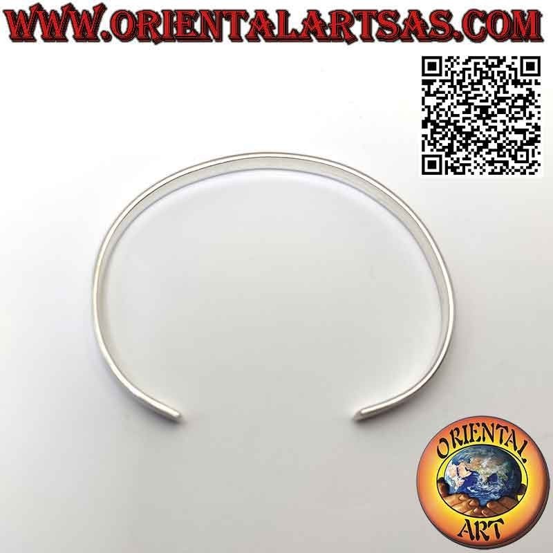 Pulsera rígida de plata 925‰ lisa y plana (5 mm de ancho)