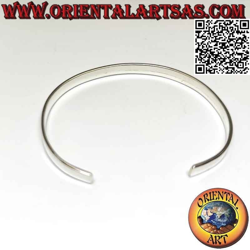 Pulsera rígida de plata 925‰ lisa y plana (5 mm de ancho)