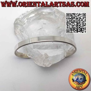 Bracelet rigide lisse et plat en argent 925‰ (largeur 6 mm)
