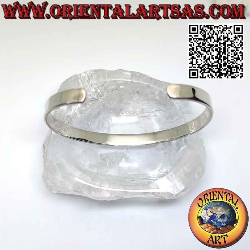Bracciale rigido in argento 925‰ liscio e piatto (6 mm di larghezza)