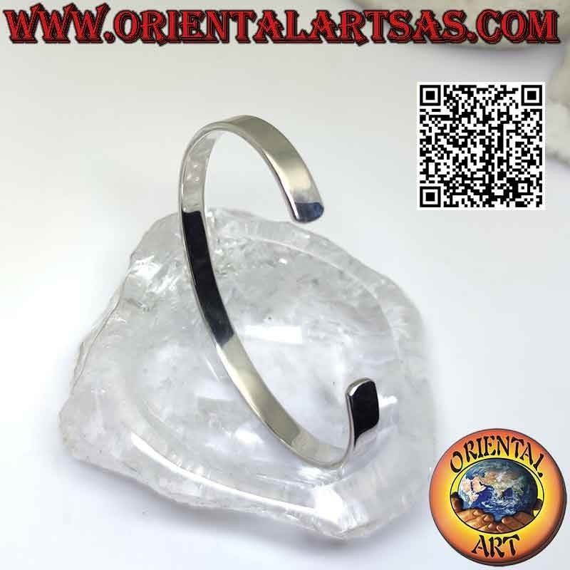 Bracciale rigido in argento 925‰ liscio e piatto (6 mm di larghezza)