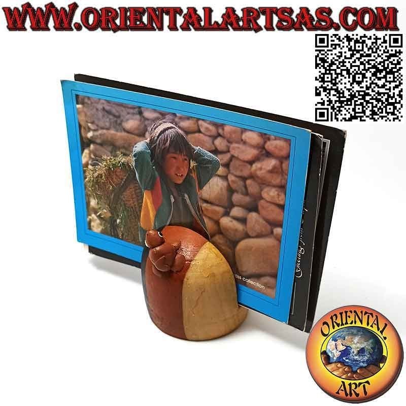 Portalettere / Portatovaglioli con ranocchio in terracotta realizzato a mano