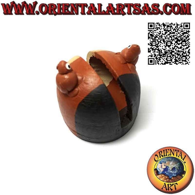 Portalettere / Portatovaglioli con ranocchio in terracotta realizzato a mano