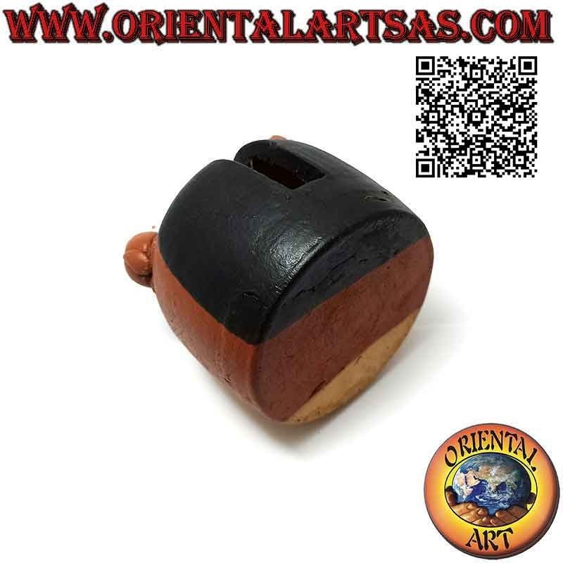 Portalettere / Portatovaglioli con ranocchio in terracotta realizzato a mano