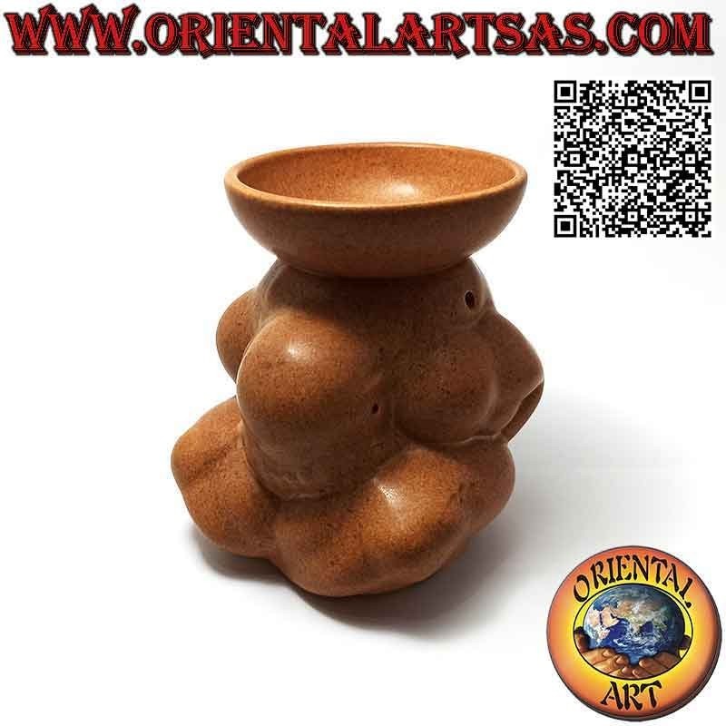 Burner for essential oils in the shape of "Yogi", the master of yoga (feng shui zen) in ceramic
