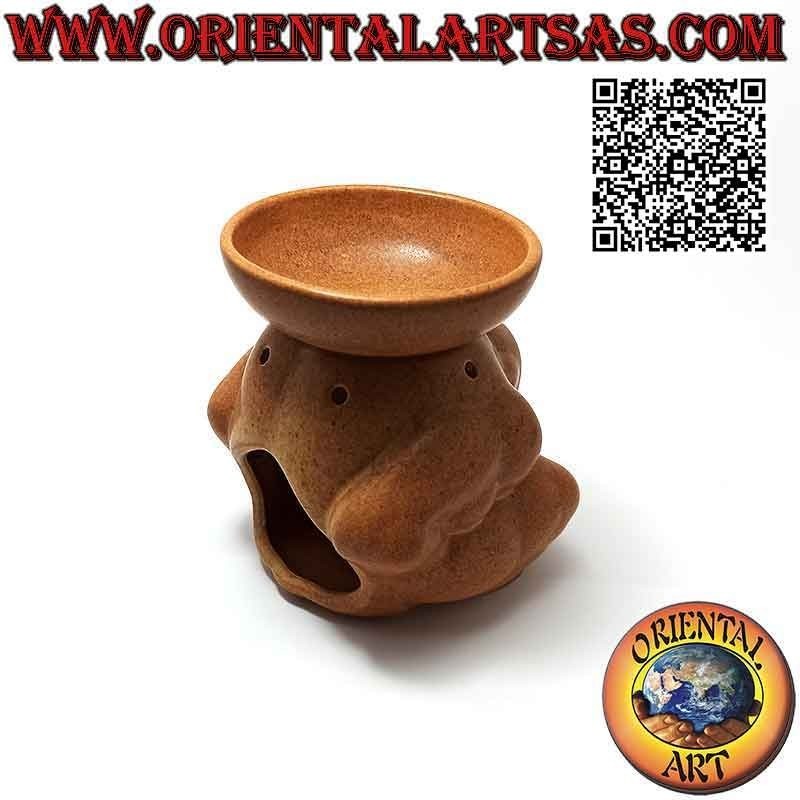 Bruciatore per oli essenziali a forma di "Yogi", il maestro di yoga (feng shui zen) in ceramica