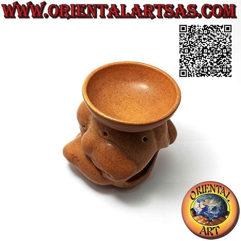 Burner for essential oils in the shape of "Yogi", the master of yoga (feng shui zen) in ceramic