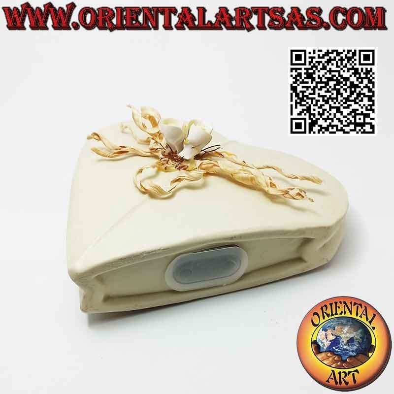 Heart money box with ceramic flowers