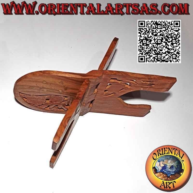 Traditional Arabic book stand / stand with floral decoration and openwork, in rosewood