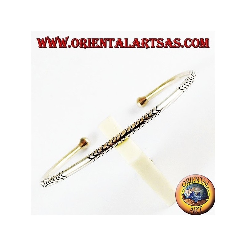 Silber-Armband, handgeschnitzte Rundprofil 