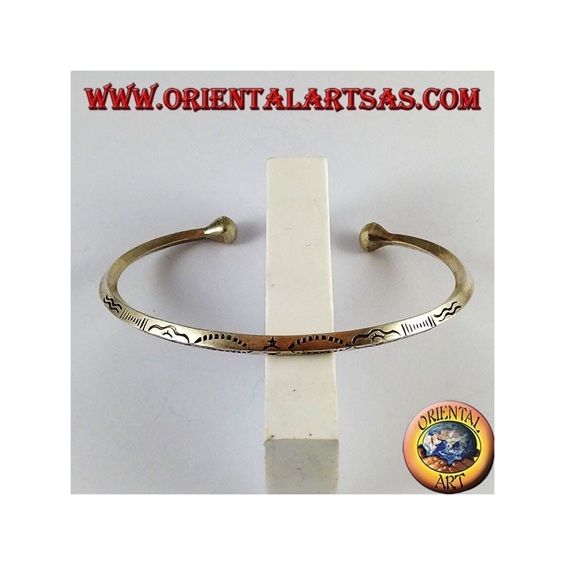 pulsera de plata, el perfil rombo tallado a mano