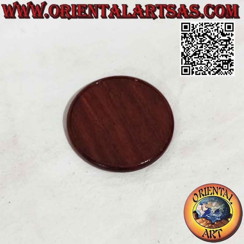Round coaster in 7 cm walnut-colored teak wood
