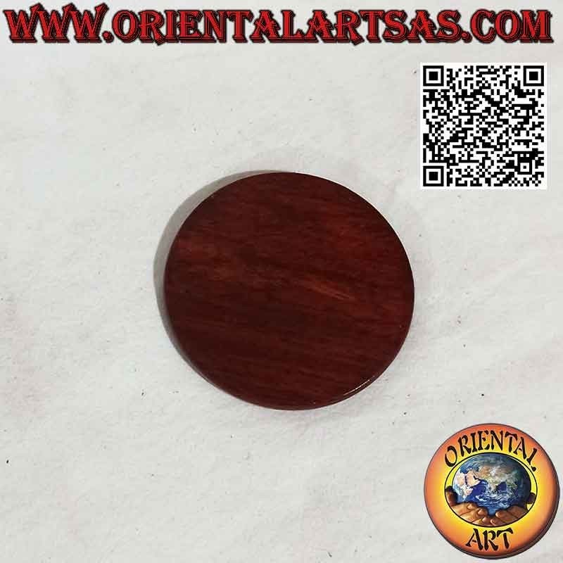 Posavasos redondo en madera de teca color nogal de 7 cm