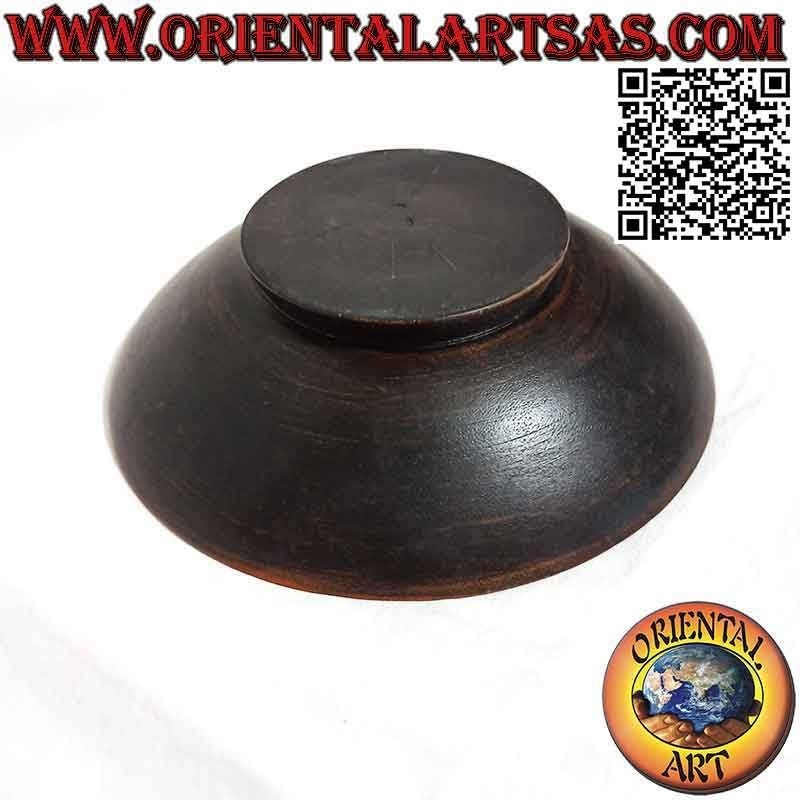 Taschenentleerer - runder Teller aus Mahagoniholz ​​mit Sockel (20 cm)