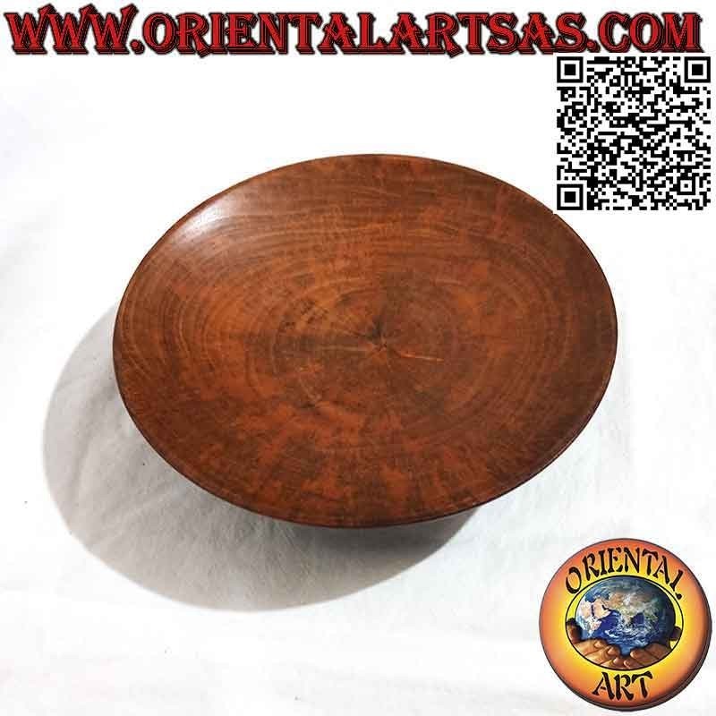 Svuotatasche - piatto tondo in legno di mogano con base (20 cm)