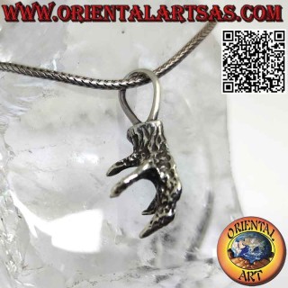 Silver pendant in the shape of a golden eagle claw (large)