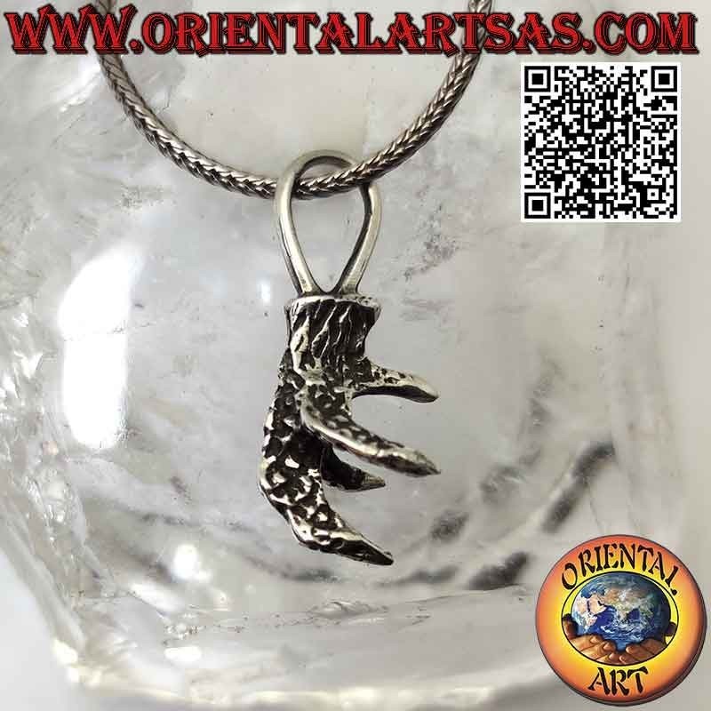Silver pendant in the shape of a golden eagle claw (large)