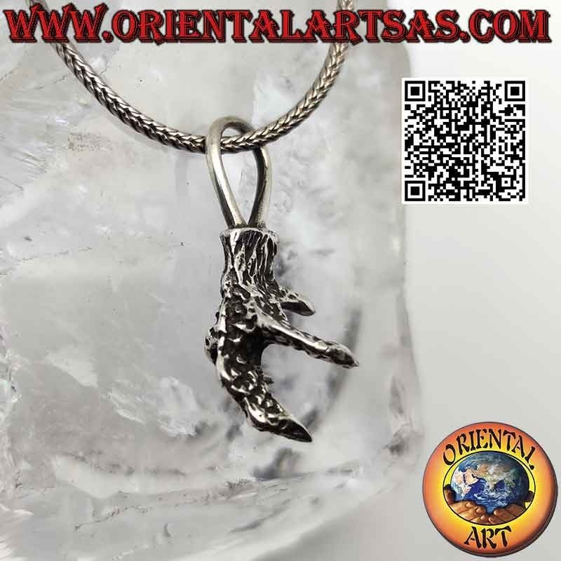 Colgante de plata en forma de garra de águila dorada (grande)
