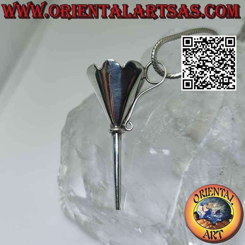 Colgante de plata, embudo de perfume (funcional)