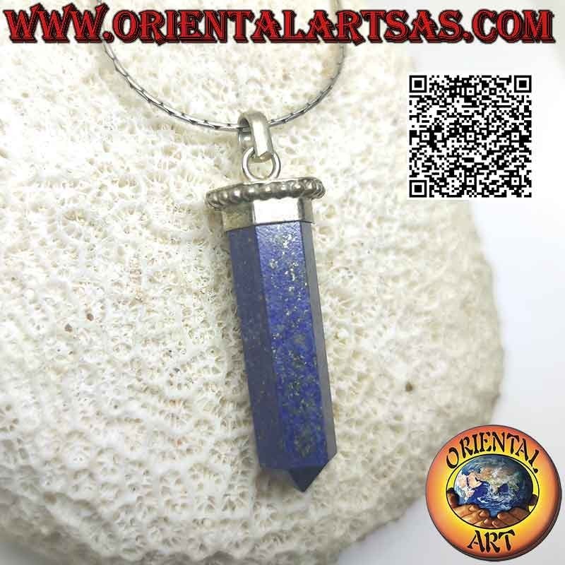 Natural Lapis Lazuli Hexagonal Prism Pendant | Oriental Art