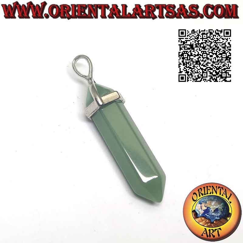 Pendentif Aventurine Naturelle | Prisme Hexagonal Double Pointe Hypoallergénique